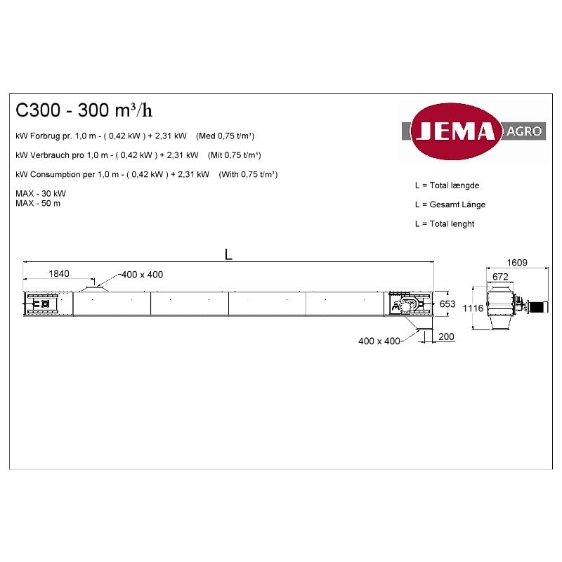 C300 Chain conveyor