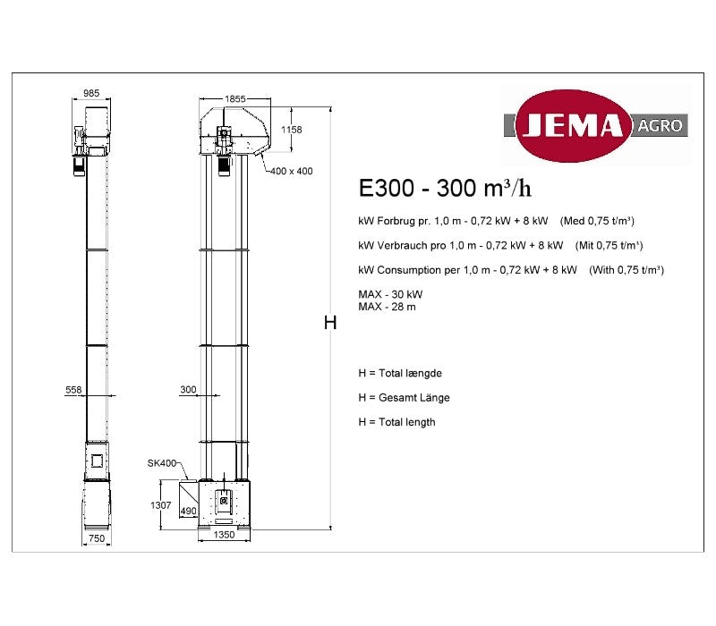 E300 bucket elevator