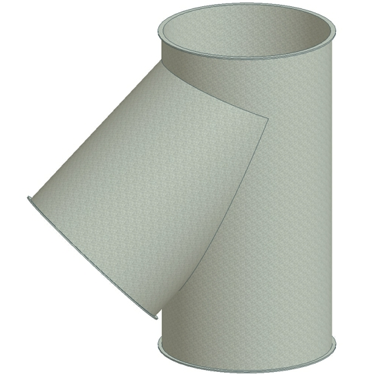 2-way pipe without flap 45ø