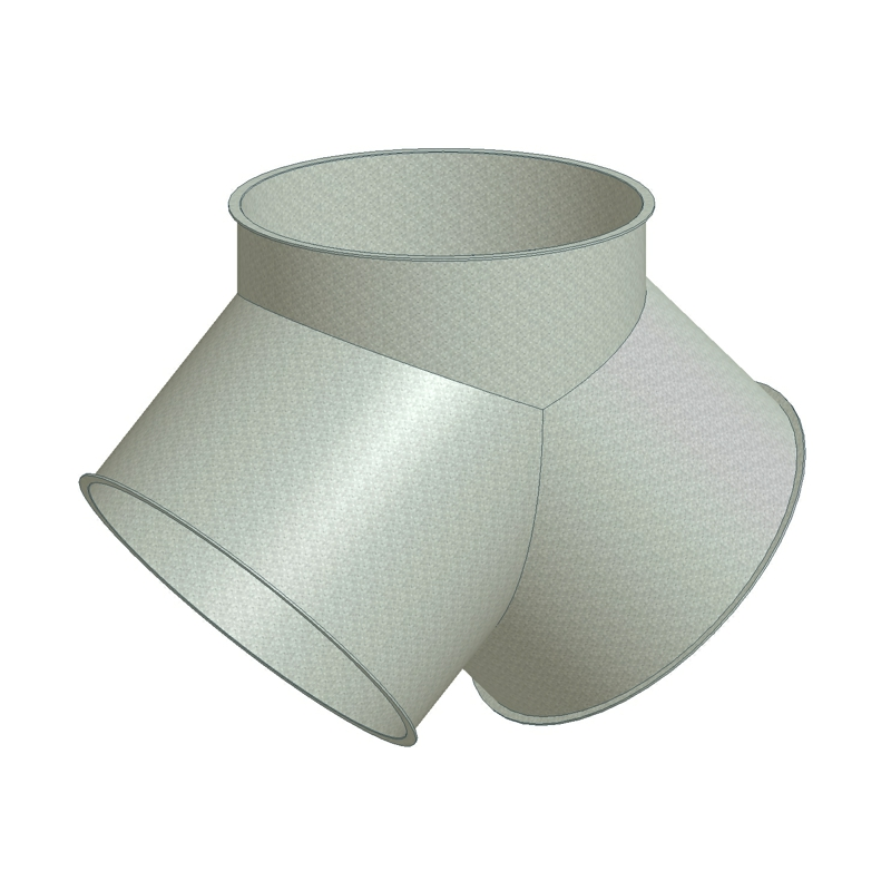 2-way pipe without flap 90ø