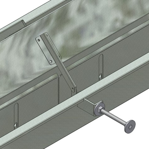 Side support for auger/inlet trough