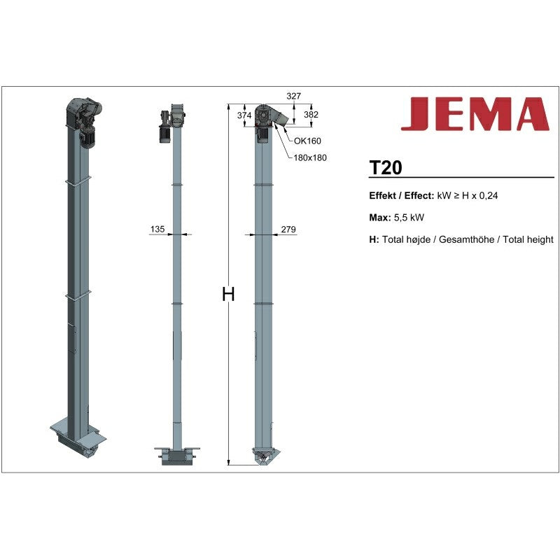 T20 chain elevator - 25 t/h
