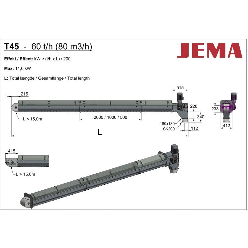 T45 Inlet conveyer - horizontal