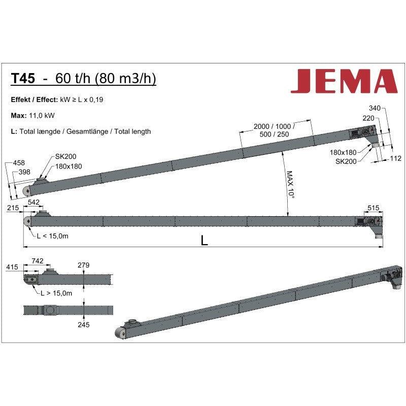 T45 Chain conveyer - inclined