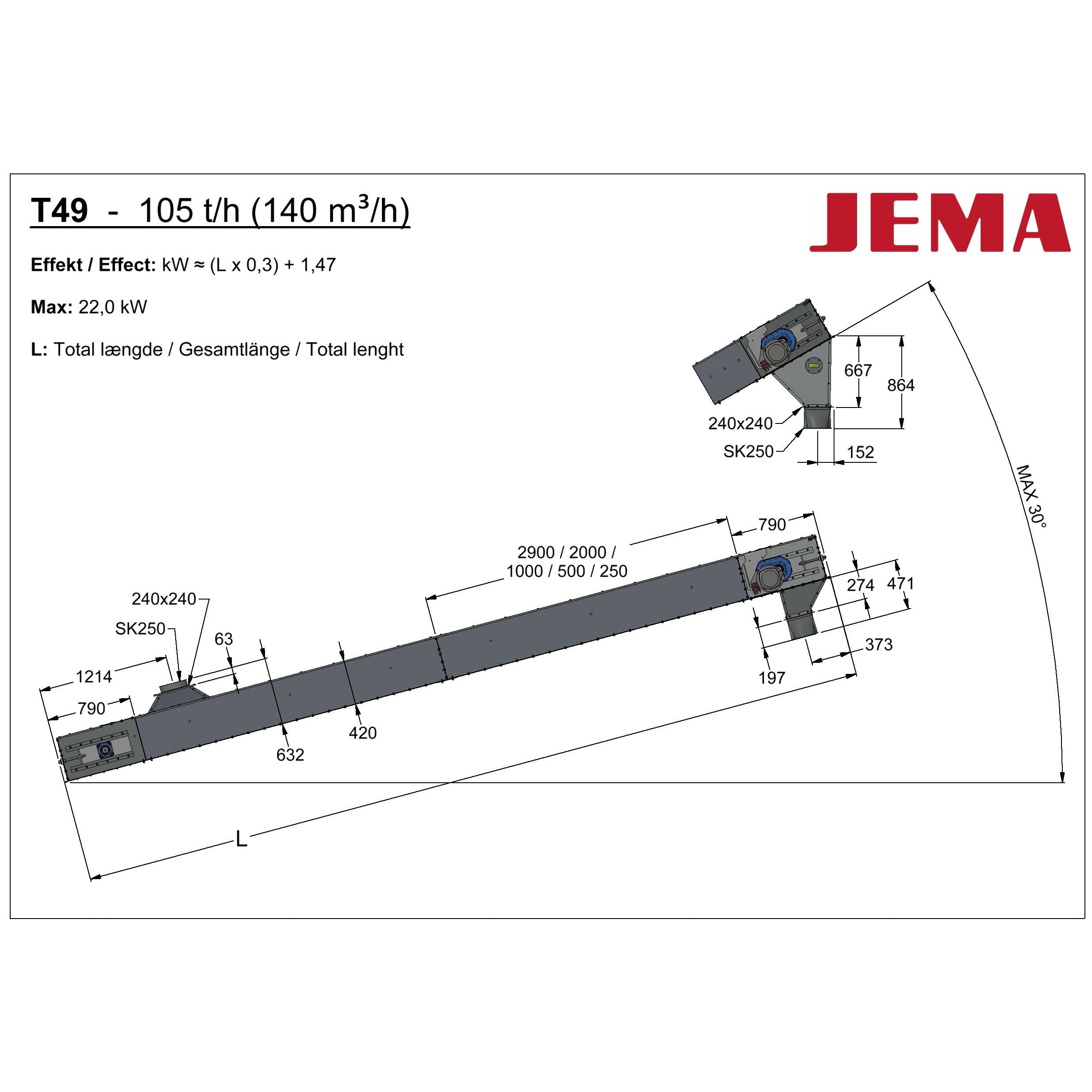 T49 Chain conveyer - inclined