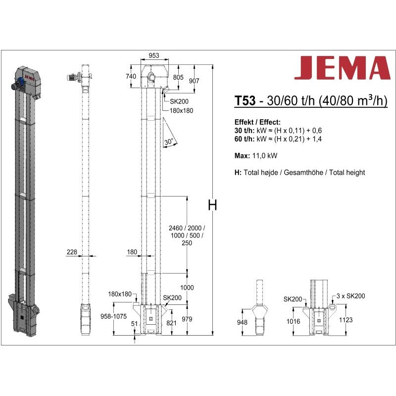 T53 Bucket elevator - 30/60 t/h