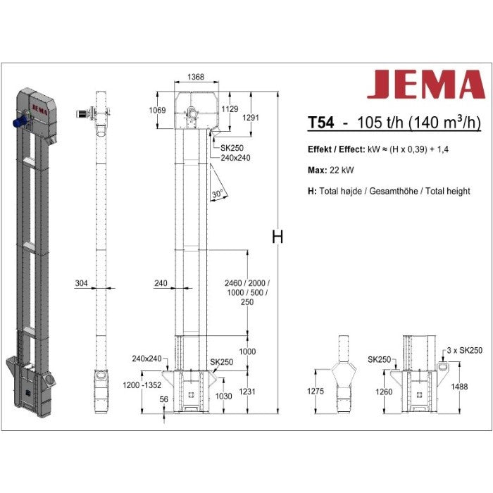 T54 Bucket elevator - 105 t/h