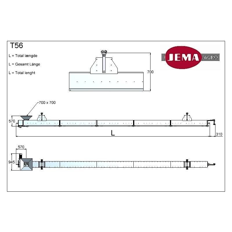 T56 Distribution auger - one-way transport